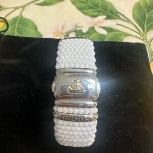 LAGOS Silver and White Beaded Bracelet